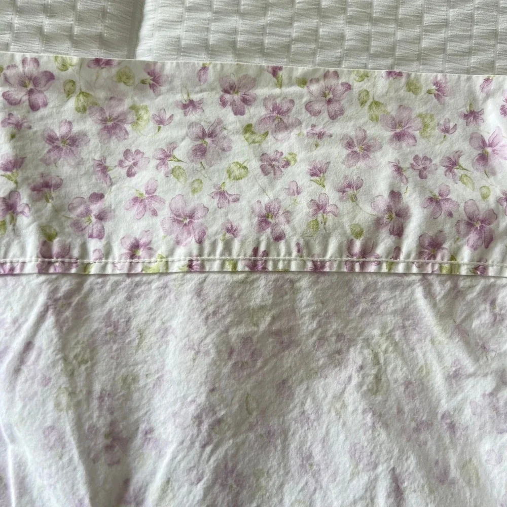 Vtg. Ralph Lauren King Sheet Set Lavender Purple Floral Calico 3-Piece USA Made